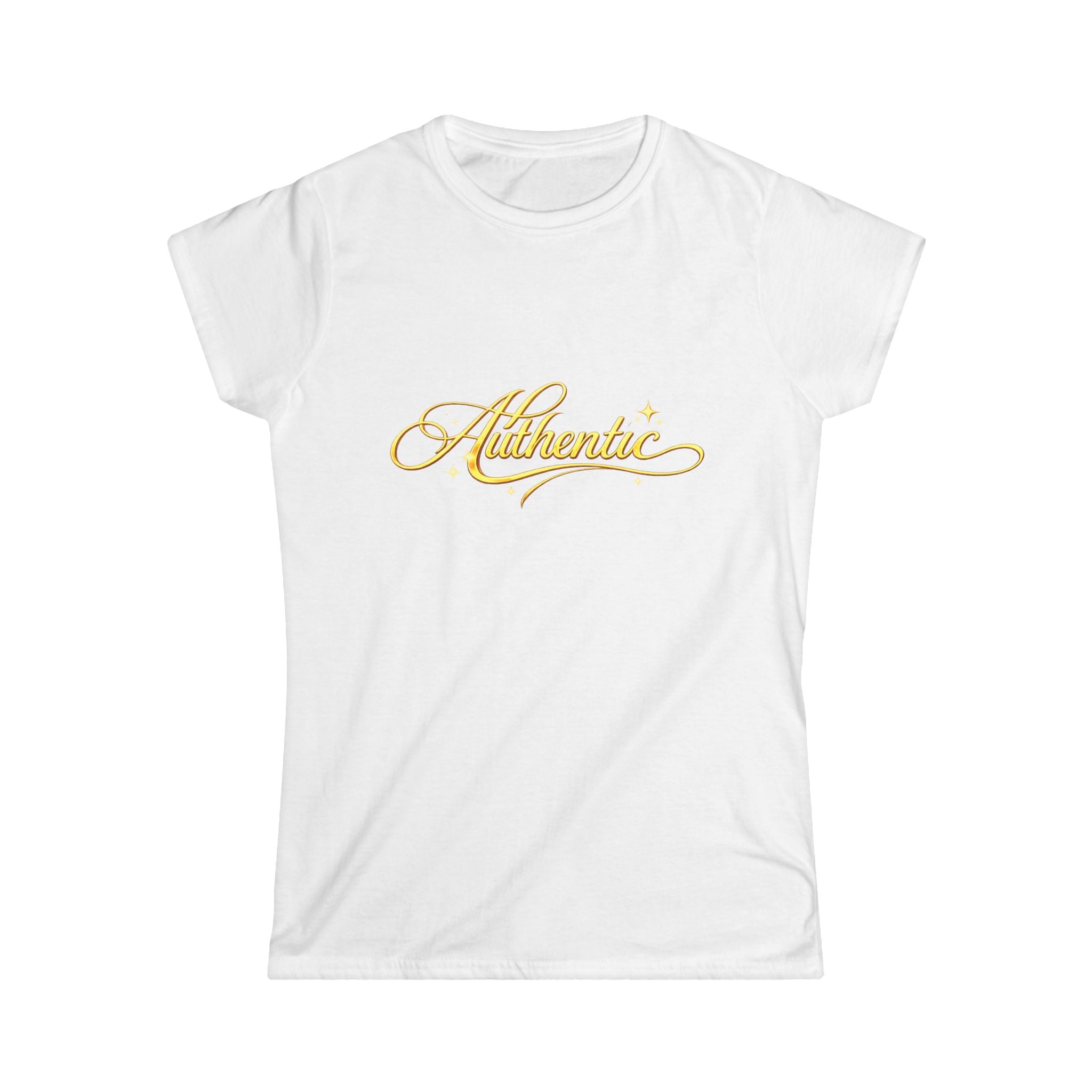 Authentic gold script tee Women's Softstyle Tee