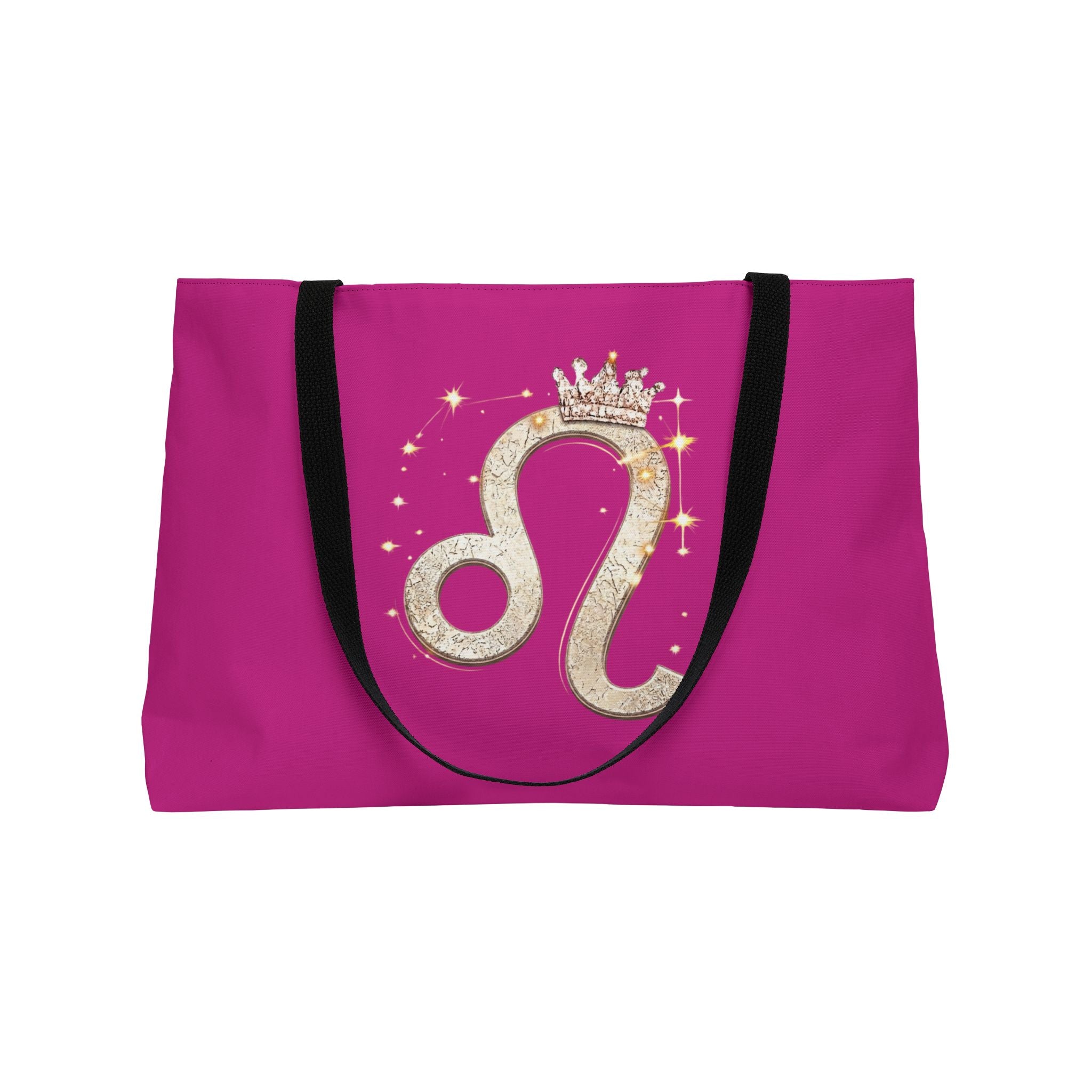 Leo Flex Weekender Tote Bag — Leo Zodiac Glitter Crown "Leo Energy: Flexing On Them" Astrology Tote