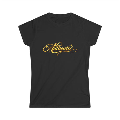 Authentic gold script tee Women's Softstyle Tee
